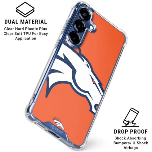 NFL Denver Broncos Large Logo Galaxy S25 Clear Case